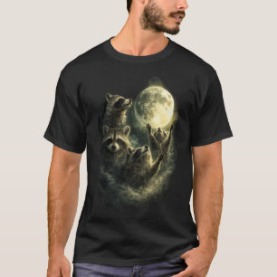 Camiseta Guaxinins em uma Noite de Lua Cheia Guaxinim Eng