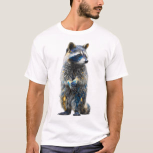 Camiseta Guaxinins Homens com Tinta de Salpico Artístico