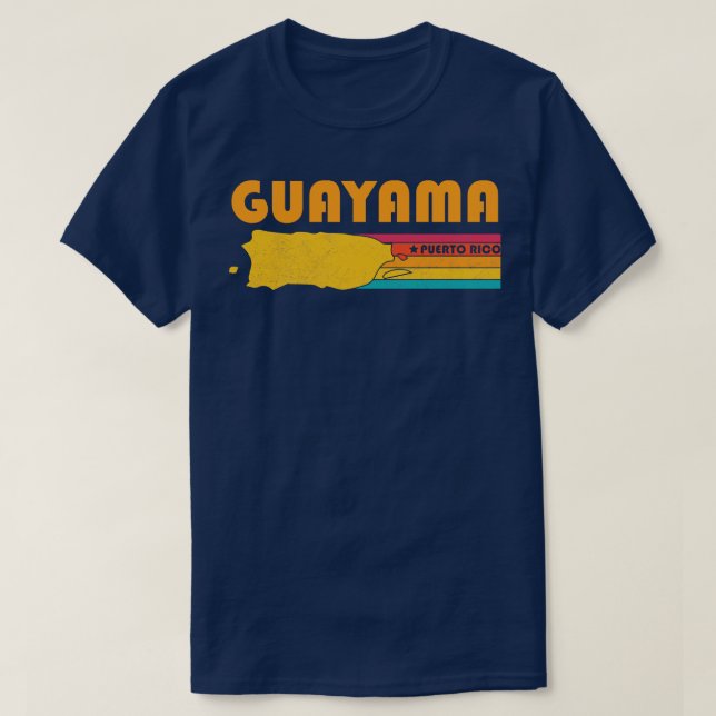 Camiseta Guayama Porto Rico Vintage angustiou Souvenir (Frente do Design)