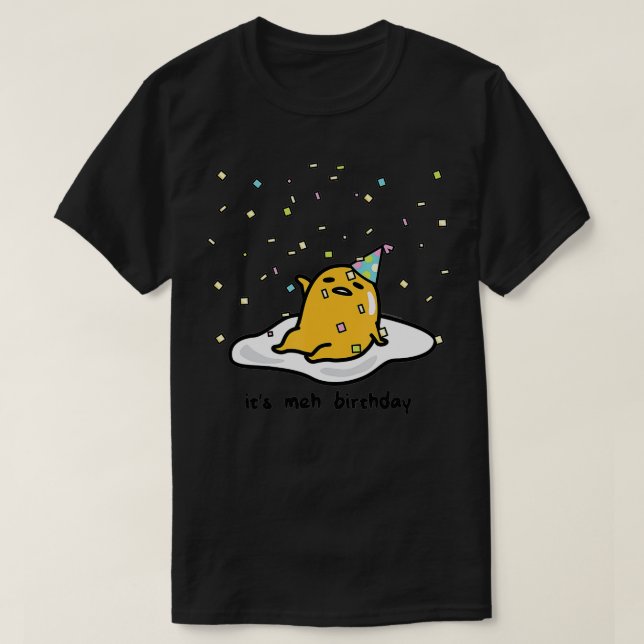 Camiseta Gudetama, o Ovo Preguiçoso, é meu Confetto de Aniv (Frente do Design)