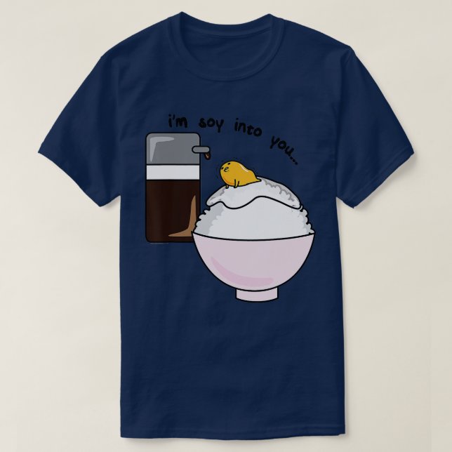 Camiseta Gudetama Sou Soy Em Você Soy Sauce Ovo Bowl (Frente do Design)