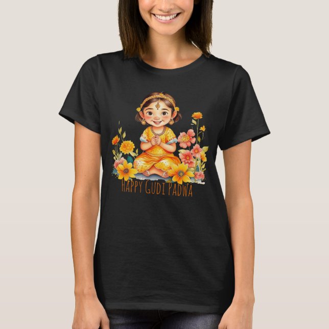 Camiseta Gudi Padwa Cute Girl (Frente)
