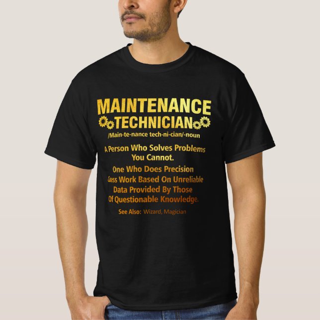 Camiseta Gue de Precisão do Técnico de Manutenção de Defini (Frente)