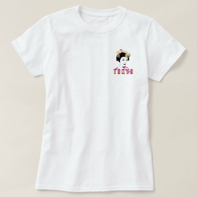 Camiseta Gueixa de Tóquio Japão (Frente do Design)