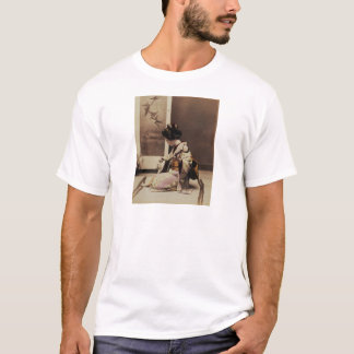 Camiseta Gueixa japonesa que joga o shamisen