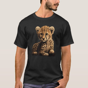 Camiseta Guepardo Gato Selvagem Filhote Grande Gato Safari