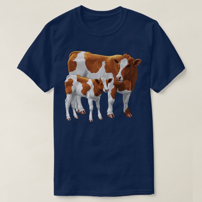 Camiseta Guernsey Cow e Cute Calf (Frente do Design)