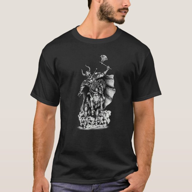 CAMISETA GUERRA ARMADA DE GUERRA DIVERTIDA W BATTLE AX & SW (Frente)