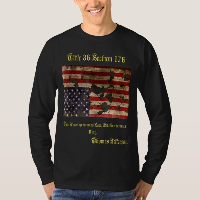 Camiseta Guerra Arruinada Bandeira Americana Incomodada De  (Frente)