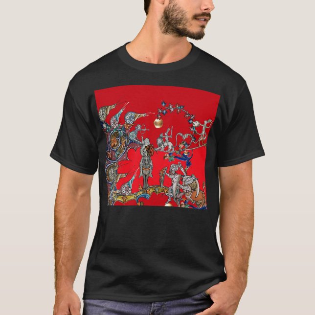 CAMISETA GUERRA BESTIÁRIA MEDIEVAL, NOITES,ESQUINOS VERMELH (Frente)