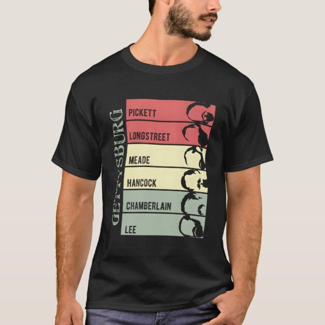 Camiseta Guerra Civil Barras Gettysburg Barba Velha (Frente)