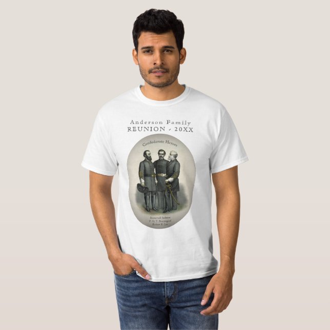 Camiseta Guerra Civil 🎖️ Heroes Generais Confederados (Frente Completa)