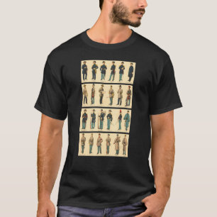 Camiseta Guerra Civil Uniforme Arte Vintage História Milita