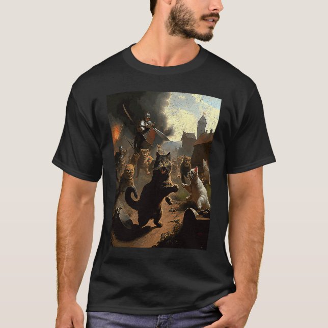Camiseta Guerra de Ataque de Gato (Frente)