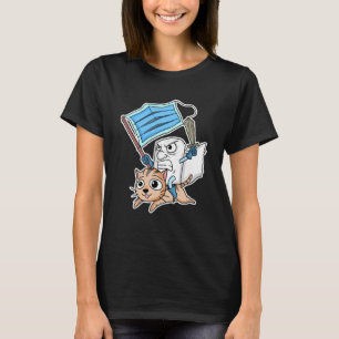 Camiseta Guerra De Ilustração De Papel De Banheiro Com Gato