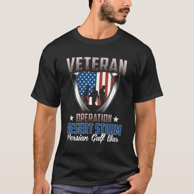 Camiseta Guerra do Golfo Pérsico da tempestade no deserto (Frente)