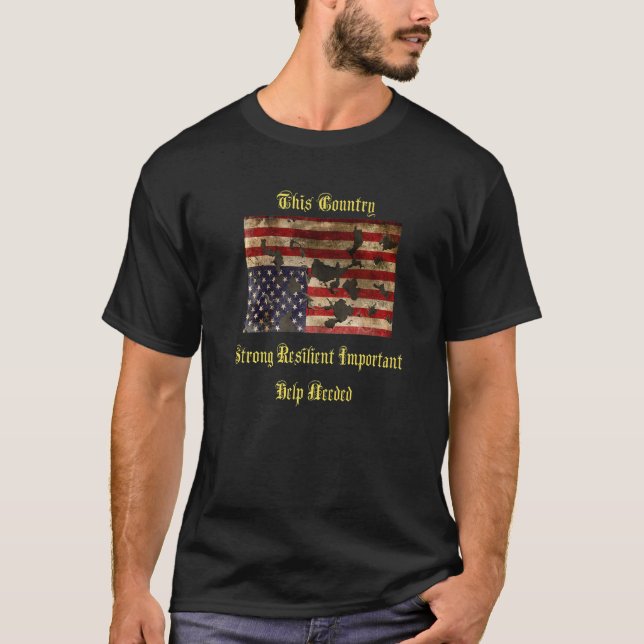 Camiseta Guerra estornada a bandeira americana se afunda de (Frente)