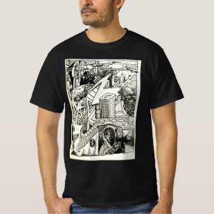 Camiseta "Guerra Moderna" desenho a tinta T-shirt