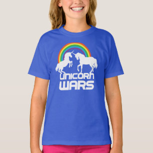 Camiseta Guerras dos unicórnios com o arco-íris