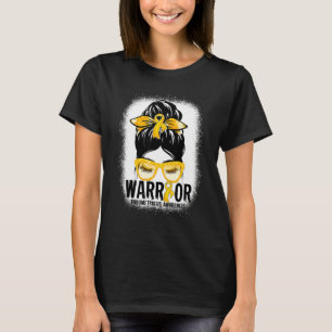 Camiseta Guerreir da Endometriose do Laço Amarelo do Leopar