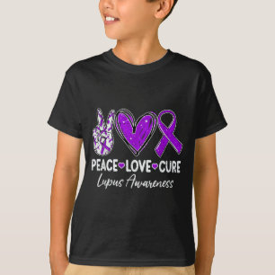 Camiseta Guerreira da Conscientização do Lúpus Paz Amor Fai