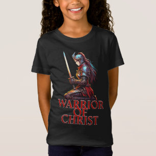 Camiseta Guerreira de Cristo Mulher Oração Cristã Bíblia
