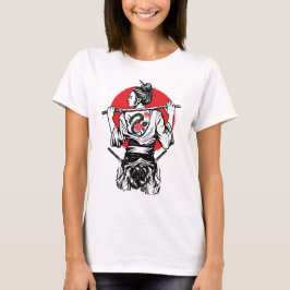 Camiseta Guerreira Samurai Feminina – Tatuagem de Rosa do D