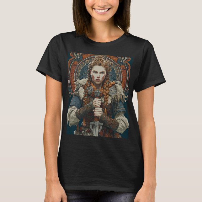 Camiseta guerreira vikinga  (Frente)