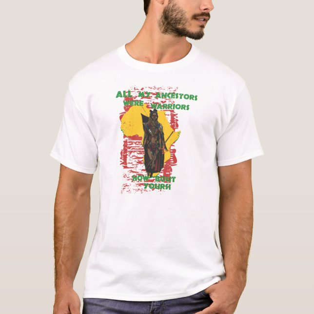 Camiseta Guerreiro africano da mulher (Frente)