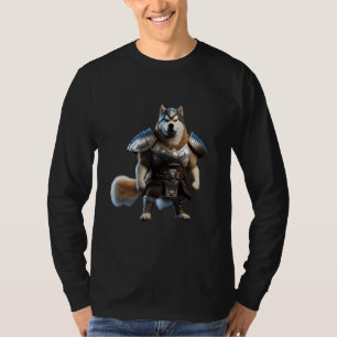 Camiseta Guerreiro Alaskan Malamute Dog, Cão Militar do Ala