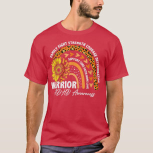 Camiseta Guerreiro Arco-Íris Laranja Fita ADHD Consciência