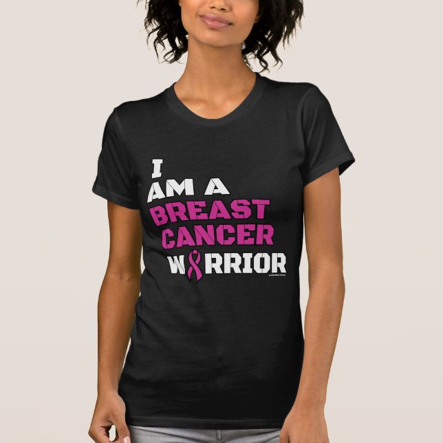 Camiseta Guerreiro/Bloqueio/Eu sou... Cancer da Mama (Frente)