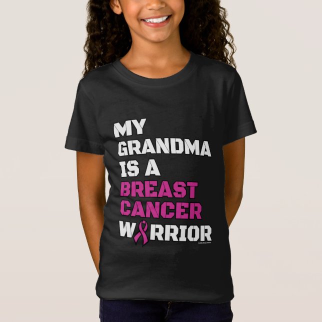 Camiseta Guerreiro/Bloqueio/Vovó...Cancer de peito (Frente)