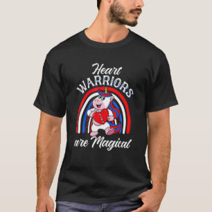 Camiseta Guerreiro Cardíaco Rainbow Magical Unicorn Red An