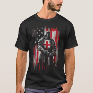 Camiseta Guerreiro cristão templário de Deus Cruzado