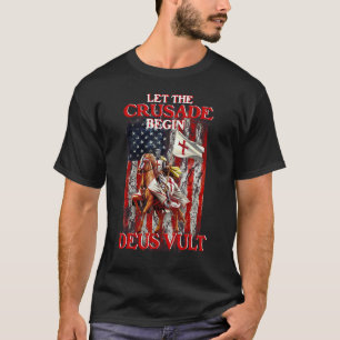 Camiseta Guerreiro da América Bandeira de Deus Cavaleiro Te