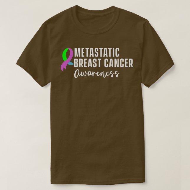 Camiseta Guerreiro da Consciência do Cancer da Mama Metastá (Frente do Design)