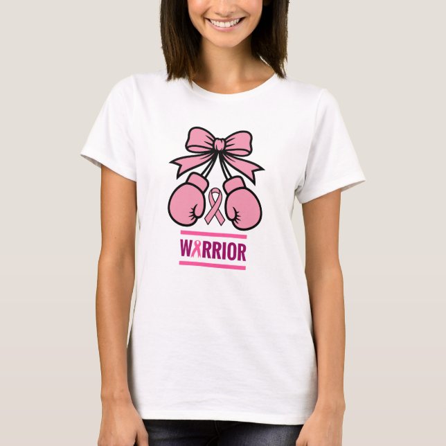 Camiseta Guerreiro da Consciência do Cancer da Mama Moderno (Frente)