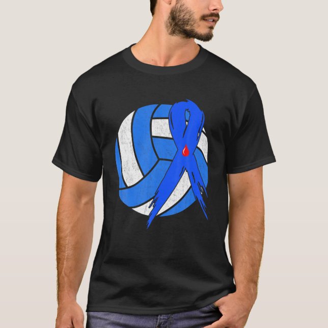 Camiseta Guerreiro da Consciência do Diabetes de Voleibol d (Frente)