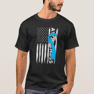 Camiseta Guerreiro da Diabetes Tipo 1 Bandeira dos EUA Fita