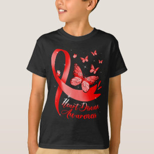 Camiseta Guerreiro da Doença Cardíaca Laço Vermelho Conscie