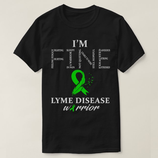 Camiseta Guerreiro da Doença de Lyme Fine (Frente do Design)