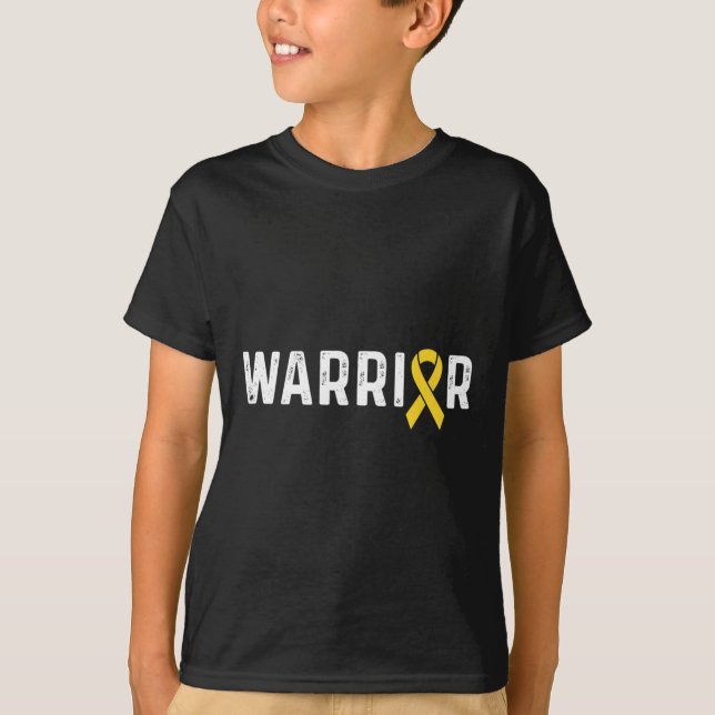 Camiseta Guerreiro da Fita de Consciência do Cancer Infanti (Frente)