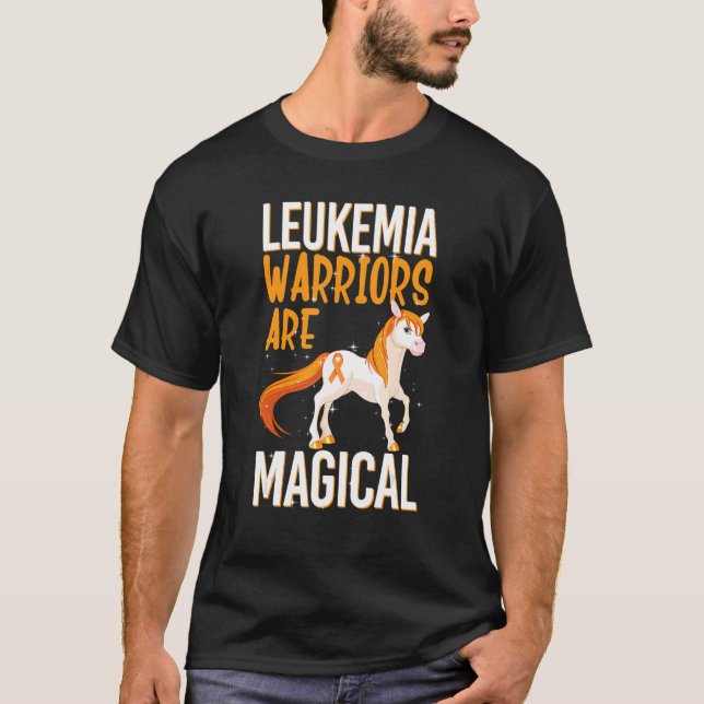 Camiseta Guerreiro da Leucemia Monge Laranja-Unicórnio (Frente)