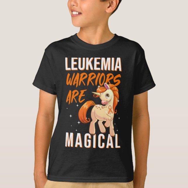 Camiseta Guerreiro da Leucemia Monge Laranja-Unicórnio (Frente)