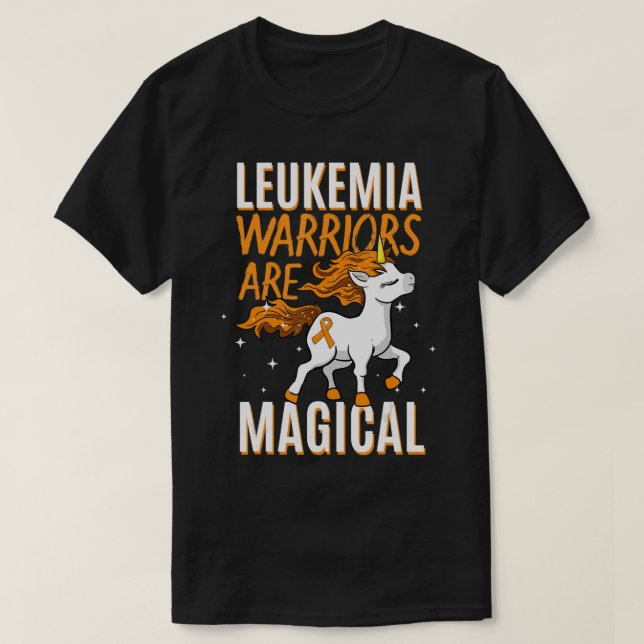 Camiseta Guerreiro da Leucemia Monge Laranja-Unicórnio (Frente do Design)