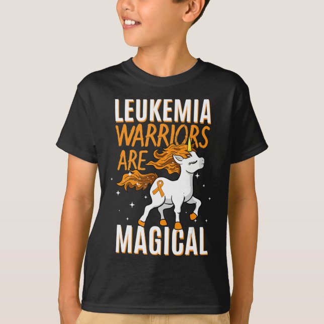 Camiseta Guerreiro da Leucemia Monge Laranja-Unicórnio (Frente)