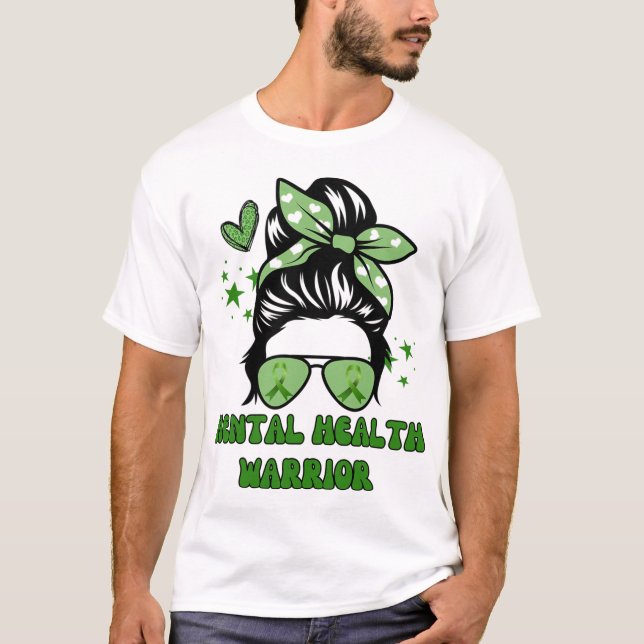 Camiseta Guerreiro da Saúde Messy Bun Groovy Leopard Green  (Frente)