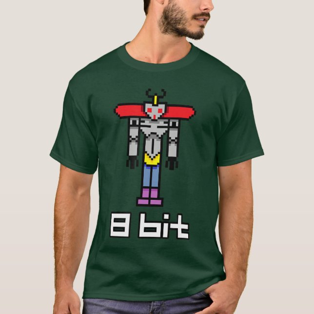Camiseta Guerreiro de 8 Bits Ótimo Estilo Retro 8Bit Sci Fi (Frente)