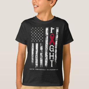 Camiseta Guerreiro de aneurisma cerebral bandeira dos EUA A